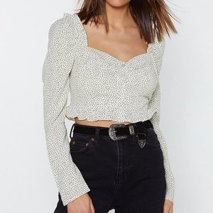 Thanks a Dot Polka Dot Cropped Blouse